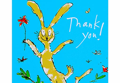 Woodmansterne Rabbit Holding Flower Thank You Card