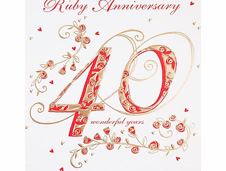 Woodmansterne Ruby Anniversary Card