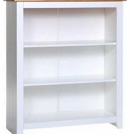 Capri 2 Shelf Bookcase Waxed Pine & White Painted Modern Bedroom Furniture