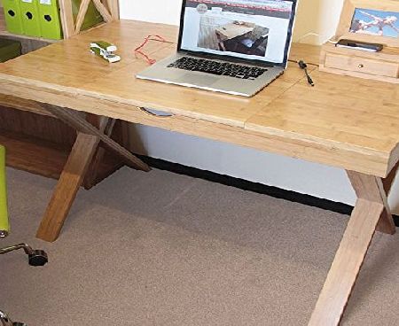 Cable-Tidy Desk, Cable Management Workstation. Modern Studio Desk, Solid Wood Furniture.