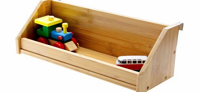 Clip on Bedside Hanging Toys Shelf (medium size) Children Beds & Bunks. Space Saving. Natural Bamboo