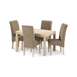 Woodways Catania - Light Oak Fixed Top Dining Table & 4
