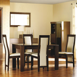 Woodways Sapio - Wenge Veneer Dining Table and 4 Leather