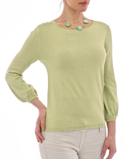 Wool Overs Ladies Silk and Cotton Blouse Sleeved Jumpers 5967