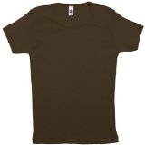 Woolleyhatshop American Apparel - Baby Rib Basic Short Sleeve T, Brown, S