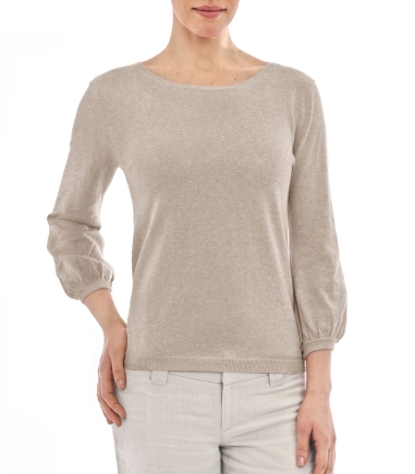 Linen Silk and Cotton Blouse Sleeved Jumper