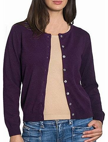Womens Timeless Crew Cardigan Blueberry Medium