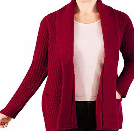Woolovers Wool Overs Womens Cosy Shrug Cardigan Wine Large