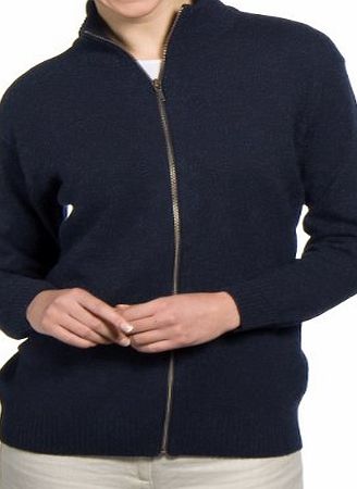 Woolovers Wool Overs Womens Lincoln Zipper Cardigan Navy Medium