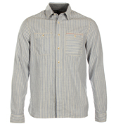 Woolrich Basshu White and Blue Stripe Shirt