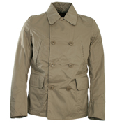 Woolrich Beige Double Breasted Pea Coat