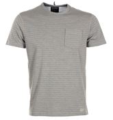 Woolrich Grey Stripe Pocket T-Shirt