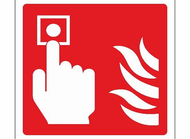 WOOTTON INDUSTRIES LIMITED 10cmx10cm Fire Alarm (Self Adhesive Sticker Label Sign)