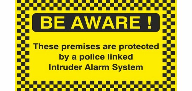WOOTTON INDUSTRIES LIMITED CLEARANCE 15 x Signs 20cmx13.3cm Protected By Police Linked Alarm System (Self Adhesive Sticker Label Sign)