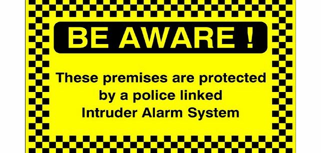 WOOTTON INDUSTRIES LIMITED OFFER 200mmx133mm Police Linked Intruder Alarm System Sign (Self Adhesive Sticker Label)