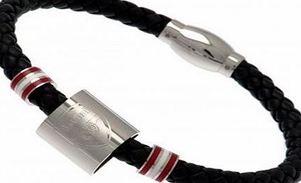 World Centre Sales Arsenal Crest Colour Stripe Leather Bracelet -