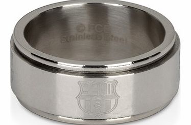 Barcelona Crest Spinner Ring - Stainless Steel