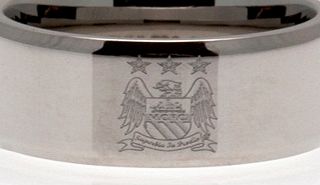 World Centre Sales Manchester City Crest Band Ring - Stainless