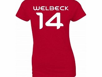 World Cup Welbeck 14 Red Womens T-Shirt Medium ZT