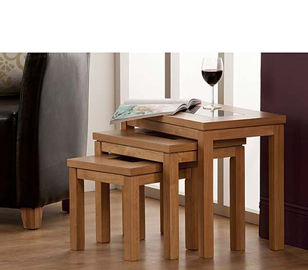 World Furniture Clearance - Conrad Nest of Tables in Oak