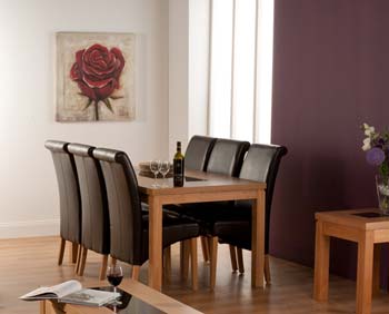 World Furniture Conrad Large Dining Set in Oak with 6 Chairs in