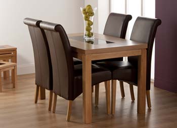 World Furniture Conrad Small Dining Set in Oak with 4 Chairs in