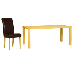 World Furniture Hudson - Dining Table & 6 Dark Brown Faux