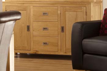 World Furniture Octavia 2 Door 3 Drawer Sideboard in American Oak