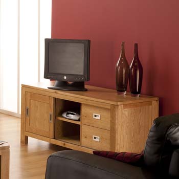 World Furniture Octavia TV Unit in American Oak