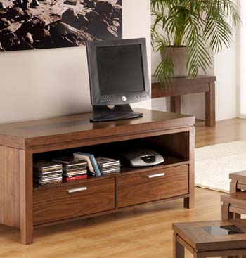 World Furniture Salgo 2 Drawer TV Unit in Walnut
