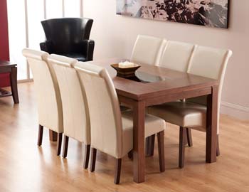 World Furniture Salgo Rectangular Dining Set in Walnut with 6