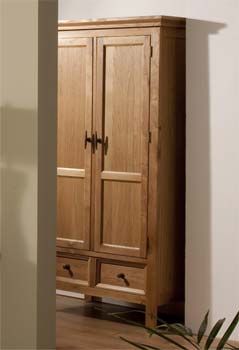 World Furniture Stanmore 2 Door 2 Drawer Wardrobe in Oak