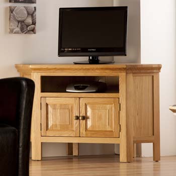 World Furniture Stanmore Corner TV Unit in Oak