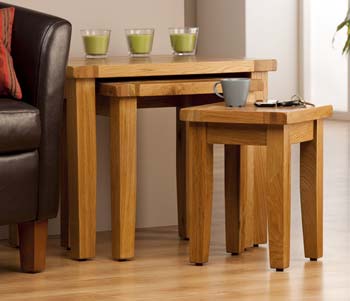 World Furniture Stanmore Nest of Tables in Oak