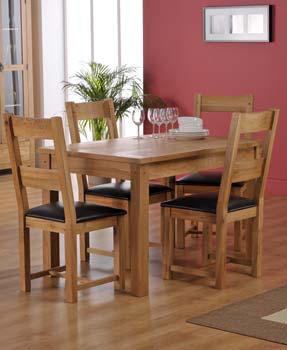 World Furniture Varka Rectangular Dining Set with 4 Chairs in
