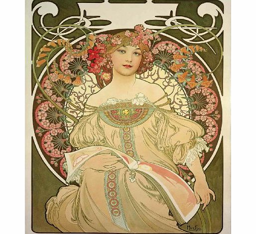 World of Art ALPHONSE MUCHA Reverie c1897 250gsm ART CARD Gloss A3 Reproduction Poster