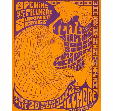 World of Art Vintage JEFFERSON AIRPLANE amp; JIMI HENDRIX 250gsm ART CARD Gloss A3 Reproduction Poster