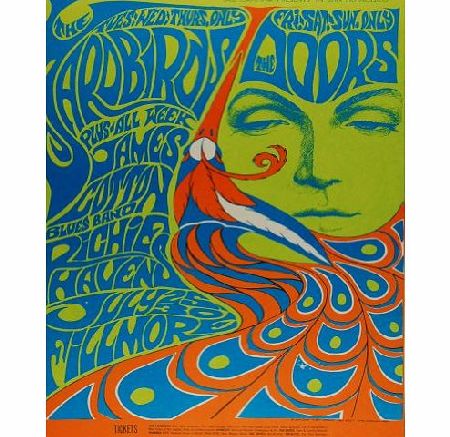 World of Art Vintage THE DOORS amp; THE YARDBIRDS amp; JAMES COTTON BAND amp; RICHIE HAVENS 250gsm Gloss ART CARD A3 Reproduction Poster