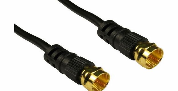 World of Data 10m F-Connector Satellite Cable - BLACK coloured - Premium quality - 24k Gold Plated - 75ohm - Coax - Antenna - Lead