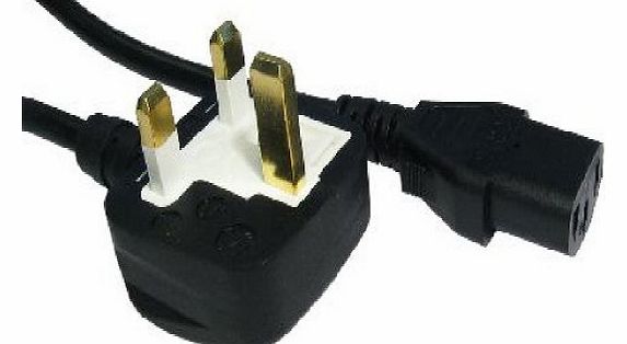 5m Kettle Lead - IEC (C13) to UK Mains (3 pin) Cable - 13A (amp) - Moulded - Black Coloured - Approve by A.S.T.A - N14587