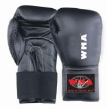 World Of Martial Arts/W.M.A Boxing Glove Gtskn Lthr Black, Padded, Front Elas Closure 16oz