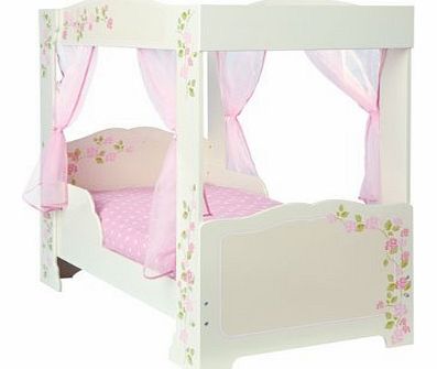 Worlds Apart Girls Rose 4 Poster Toddler Bed   Deluxe Foam Mattress