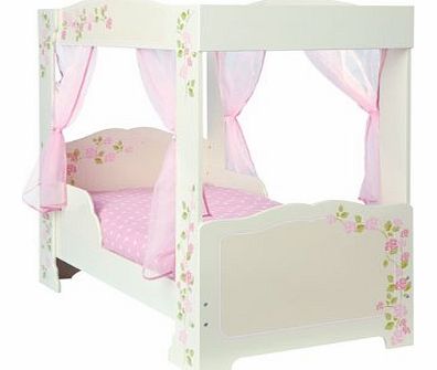 Girls Rose 4 Poster Toddler Bed + Fully Sprung Mattress