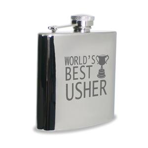 Worlds Best Usher Hipflask
