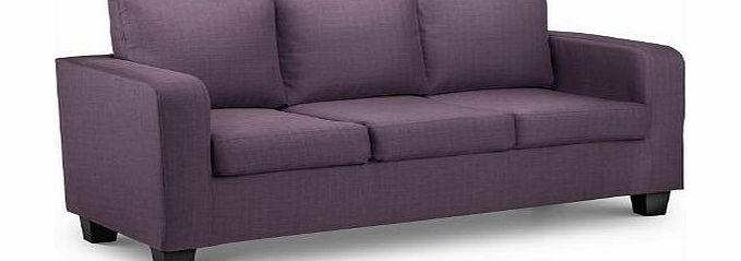 WorldStores Dani 3 Seater Sofa - Purple Fabric Sofa - Straight Modern Contemporary Design - Purple Colour with Dark Feet