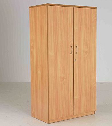 WorldStores Deluxe Cupboard - 4 Shelves - MFC with Beech Finish - Office Storage