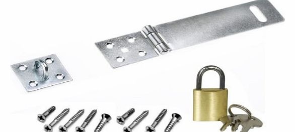 WorldStores Hasp and Padlock Set - Security for Garden Shed/ Building