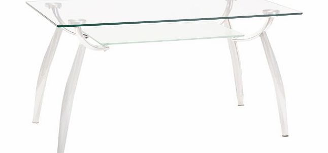 WorldStores Lazio Glass 130cm Dining Table - Glass Dining Table - Glass Table Top - Chrome Legs - Contemporary Table ONLY