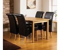 WorldStores Santa Fe 124cm Oak Veneer Dining Table - Traditional Dining Table ONLY