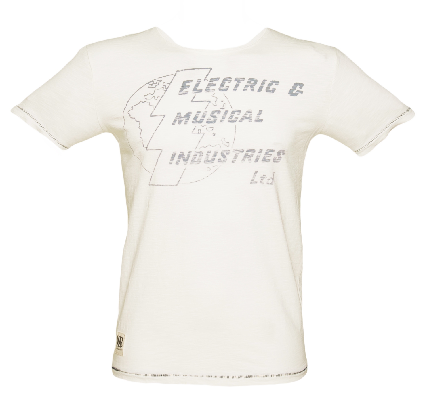 Worn By Mens Ecru EMI Lightning T-Shirt from Worn By